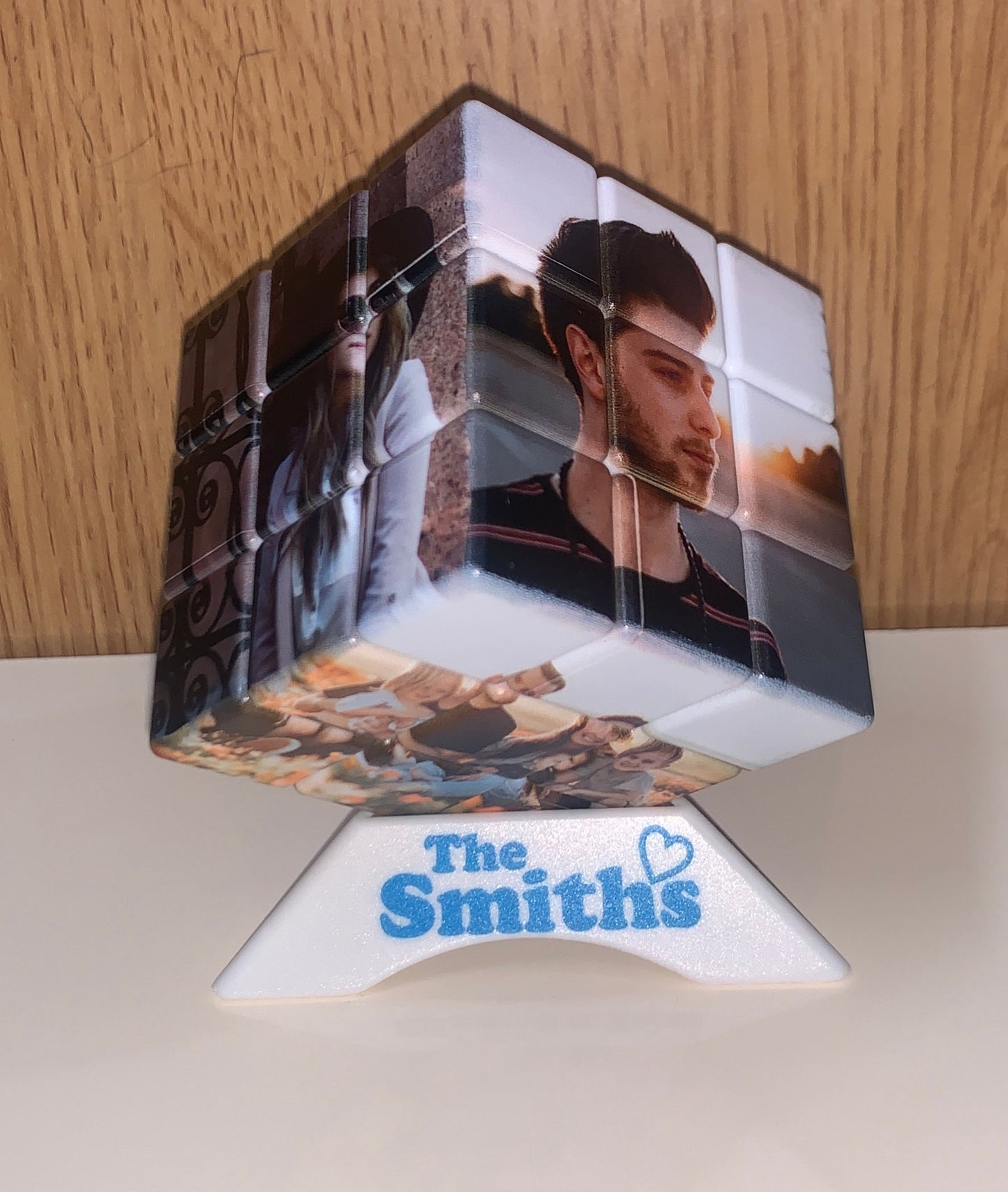 7x7cm Personalised Photo Cube with Personalised Stand , Add up to 6 Photos, Perfect Gift for all Occasions